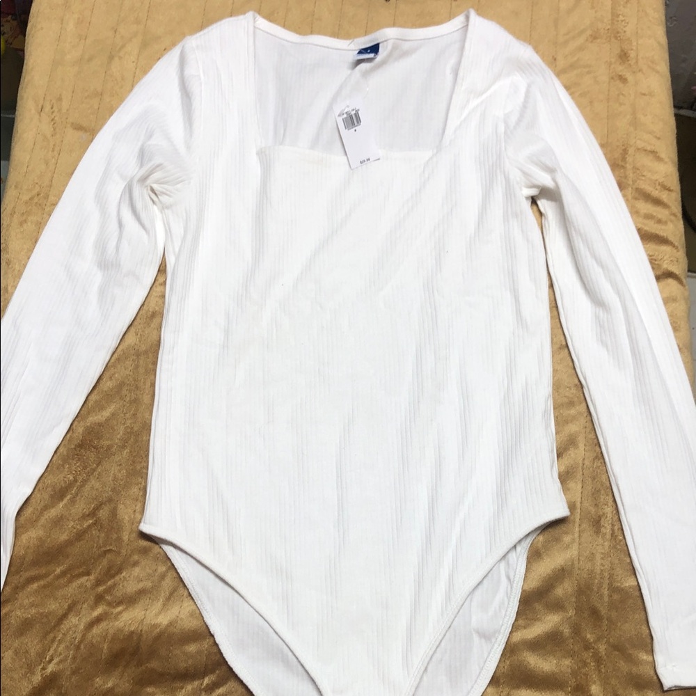 Old Navy Ribbed White Bodysuit